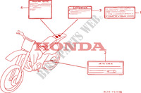 ETICHETTA CAUZIONE per Honda CR 500 R 1997