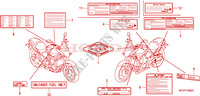 ETICHETTA CAUZIONE per Honda CB 600 F HORNET ABS 34HP 2007