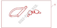 ANTIFURTO AD ARCO (U LOCK) per Honda CB 1000 R ABS BLANCHE 2012