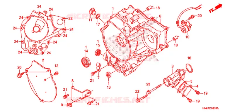 COPERTURA CASSA MANOVELLA Honda ATV 250 FOURTRAX 2018  TRX250XJ_2018