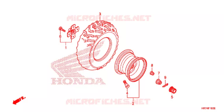 RUOTA POSTERIORE Honda ATV 420 FOURTRAX 2018  TRX420FA6J