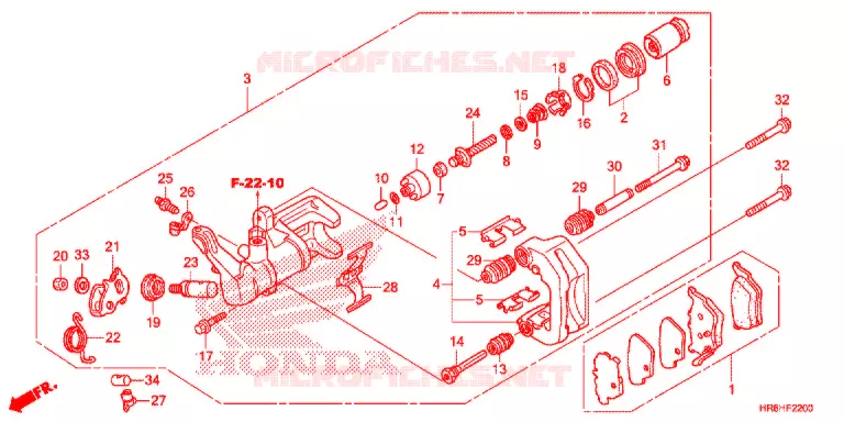 CALIBRO FRENO POSTERIORE Honda ATV 500 FOURTRAX 2018  TRX500FA6J
