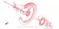 RUOTA ANTERIORE (1) (RF/R2F/RH/R3J/RK/RL/R3L) per Honda XLR 250 BAJA 1990