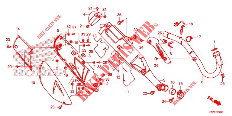 SMORZATORE SCARICO(2) per Honda CRF 250 RALLYE 2018