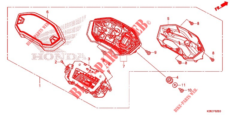 INDICATORE COMBINAZIONE per Honda MSX 125 ABS 2018