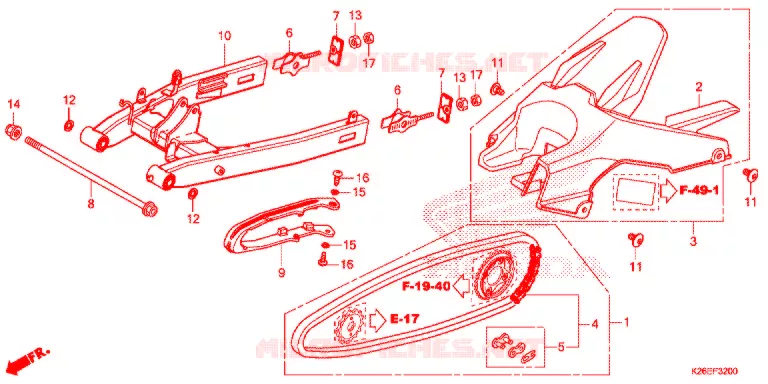 BRACCIO OSCILLANTE/CASSA CATENA Honda MOTO 125 MSX 2019  MSX125AJ