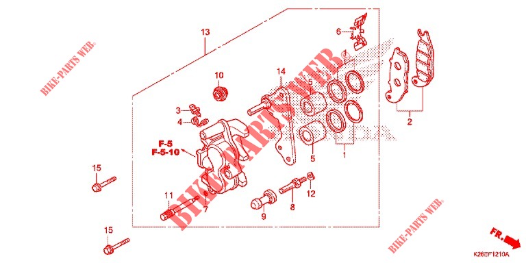 CALIBRO FRENO ANTERIORE per Honda MSX 125 ABS 2018