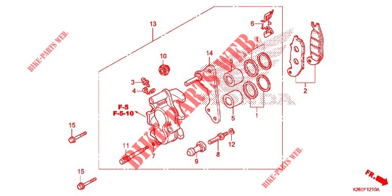CALIBRO FRENO ANTERIORE per Honda MSX 125 2018