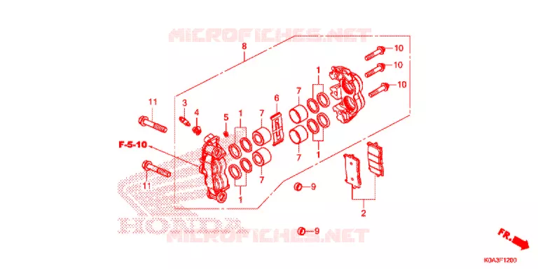 CALIBRO FRENO ANTERIORE Honda MOTO 300 CBF 2018  CBF300NAJ