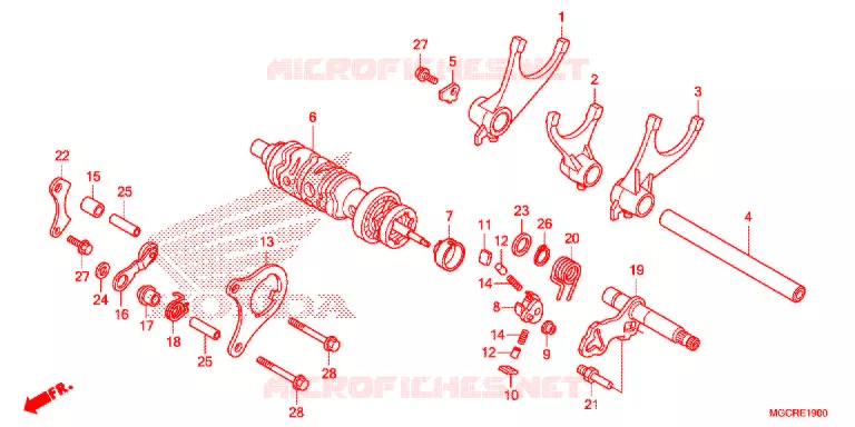 CILINDRO CAMBIO/FORCA CAMBIO Honda MOTO 1100 CB 2019  CB1100NAJ
