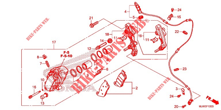 CALIBRO FRENO ANTERIORE per Honda CBR 500 R 2018