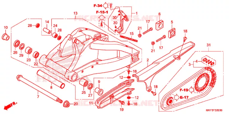 BRACCIO OSCILLANTE/CASSA CATENA Honda MOTO 1000 CBR 2019  CBR1000S1J