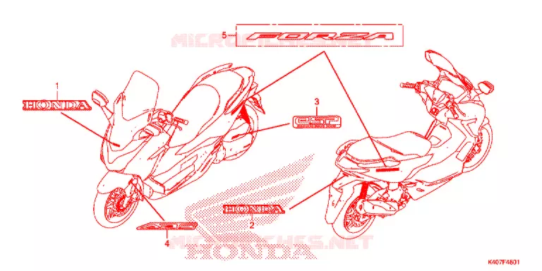 EMBLEMA/STRISCIA (NSS125ADK) Honda SCOOTER 125 FORZA 2019  NSS125ADK
