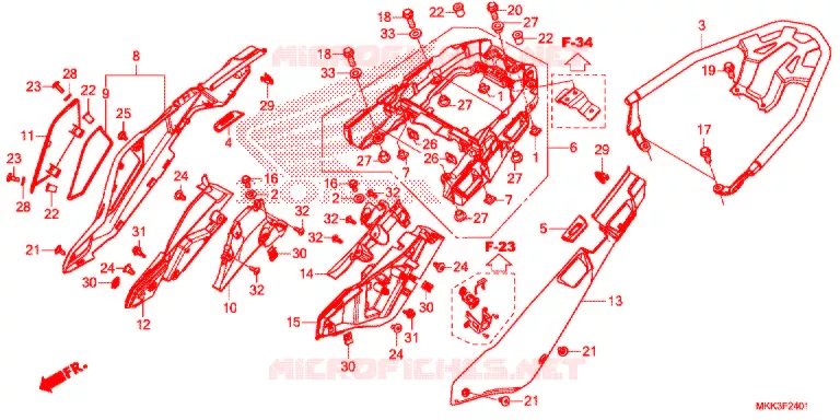 COPERTURA LATO (CRF1000A2/AL2/D2/DL2) Honda MOTO 1000 AFRICA-TWIN 2018  CRF1000A2J