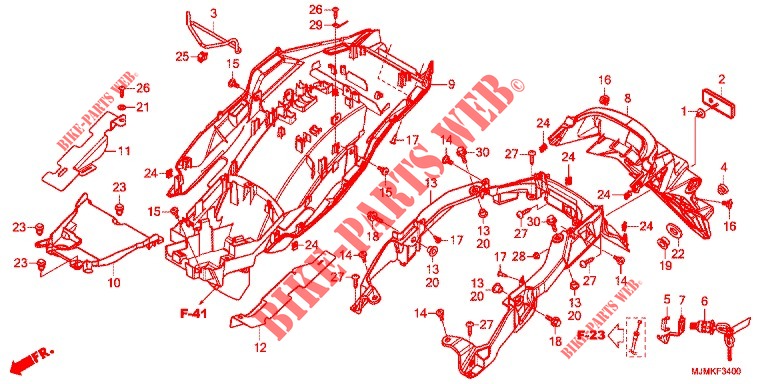 PARAFANGO POSTERIORE per Honda CROSSRUNNER 800 2019