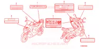 ETICHETTA CAUZIONE  per Honda CLICK 110 FRONT DRUM, SPOKED WHEELS 2006