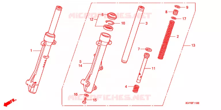 FORCELLA ANTERIORE Honda SCOOTER 110 ICON 2009  ANC110CBT9