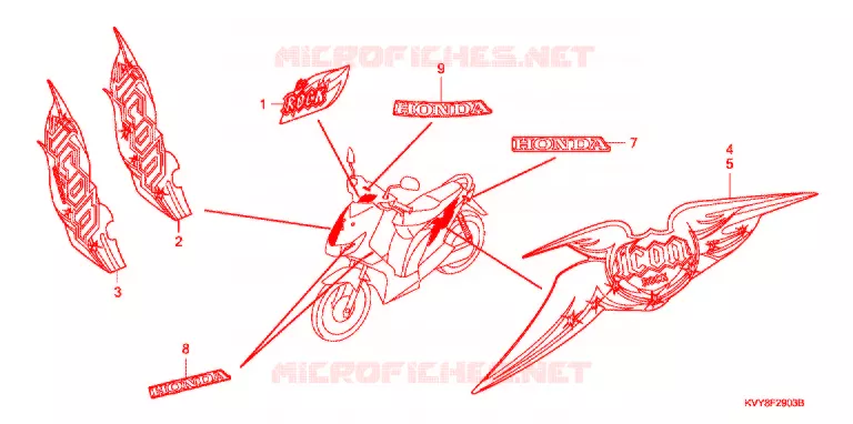 MARCHIO/STRISCIA (4) Honda SCOOTER 110 ICON 2009  ANC110CBT9