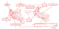 ETICHETTA CAUZIONE per Honda WAVE 125 X 2008