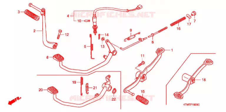 PEDALE/BRACCIO AVVIATORE A TIRO Honda MOTO 125 WAVE 2008  ANF125MST8