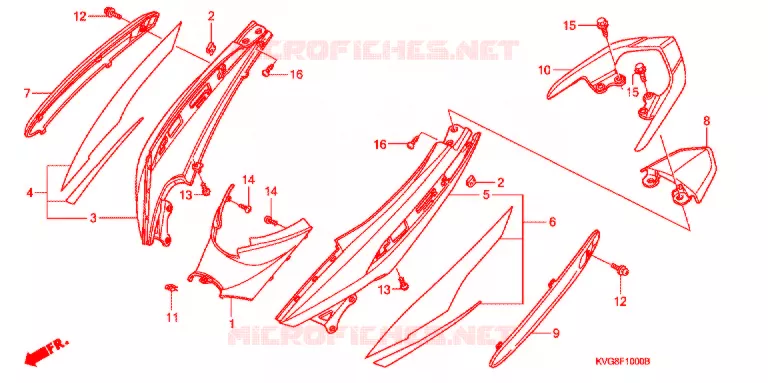 COPERTURA CORPO (ANC1107/8) Honda SCOOTER 110 AIR-BLADE 2007  ANC110ART7