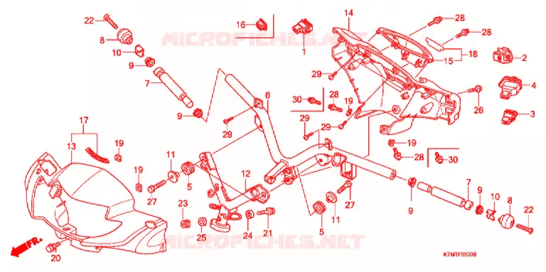 CONDOTTO MANIGLIA/COPERTURA MANIGLIA/INTERRUTTORE (1) Honda MOTO 125 WAVE 2007  ANF125ST7_S