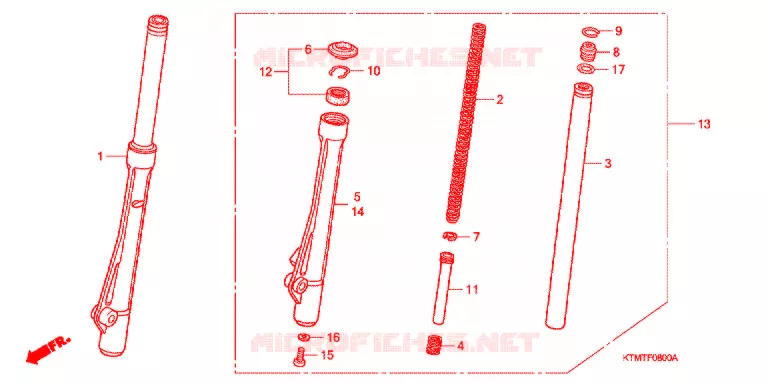 FORCELLA ANTERIORE Honda MOTO 125 WAVE 2007  ANF125ST7_S