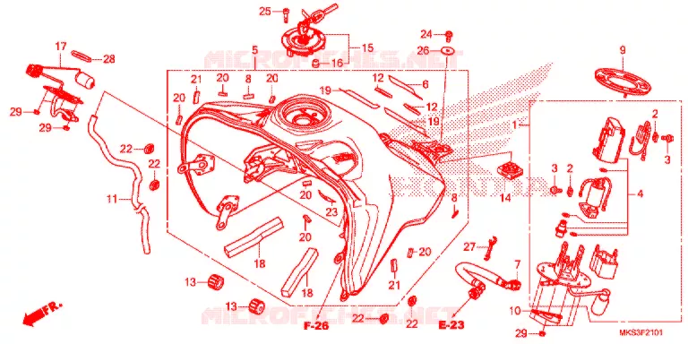 SERBATOIO COMBUSTIBILE/POMPA COMBUSTIBILE (2) Honda MOTO 1100 AFRICA-TWIN 2020  CRF1100D2L