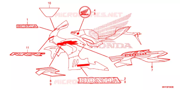 MARCHIO/STRISCIA (1) Honda MOTO 1000 CBR 2020  CBR1000STL