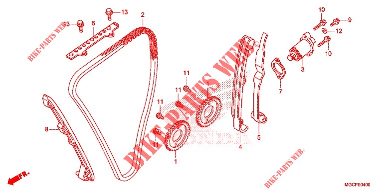 CATENA CAMMA/TENSIONE per Honda CB 1100 EX 2020
