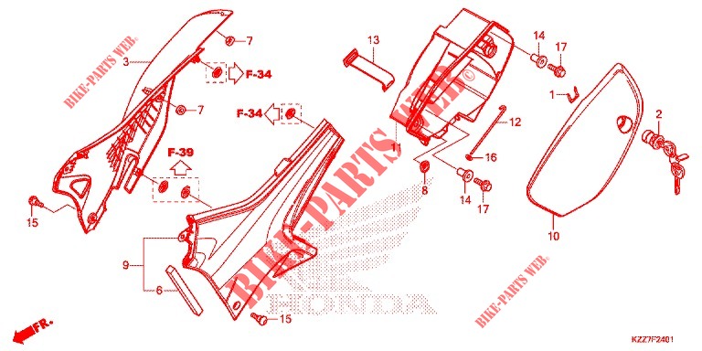 COPERTURA LATO (CRF250RL/RLA) per Honda CRF 250 RALLYE ABS 2020