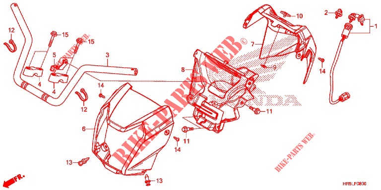 CONDOTTO MANIGLIA  per Honda FOURTRAX 520 FOREMAN RUBICON 4X4 EPS RED 2021