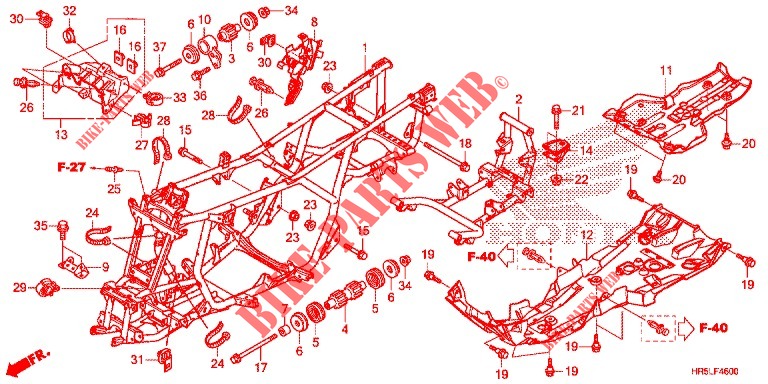 CORPO TELAIO  per Honda FOURTRAX 520 FOREMAN RUBICON 4X4 EPS RED 2021