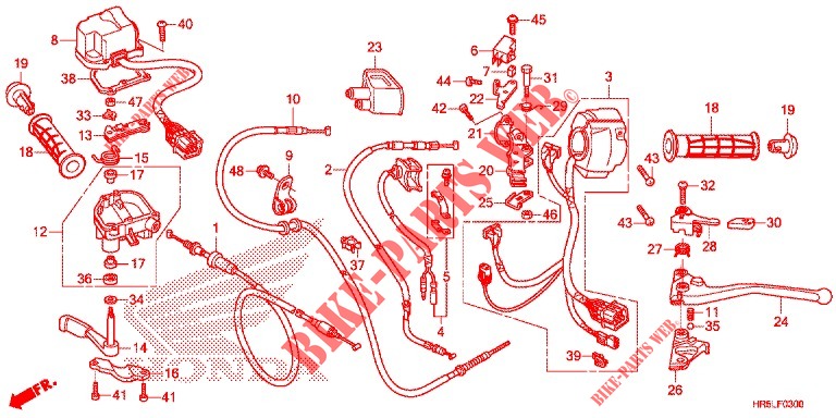 INTERRUTTORE/CAVO  per Honda FOURTRAX 520 FOREMAN RUBICON 4X4 EPS RED 2021