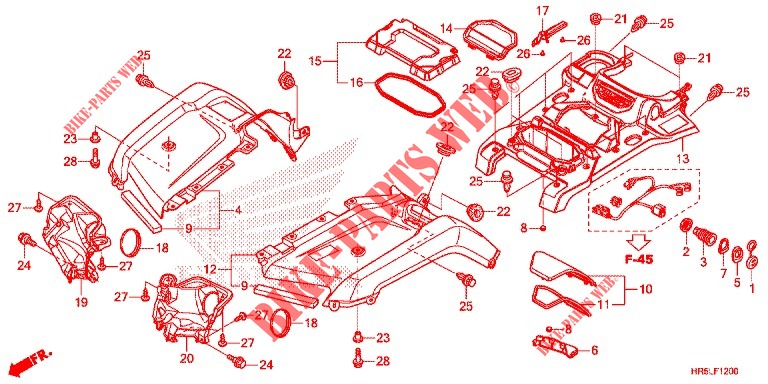 PARAFANGO ANTERIORE  per Honda FOURTRAX 520 FOREMAN RUBICON 4X4 EPS RED 2021