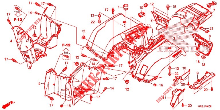 PARAFANGO POSTERIORE  per Honda FOURTRAX 520 FOREMAN RUBICON 4X4 EPS RED 2021