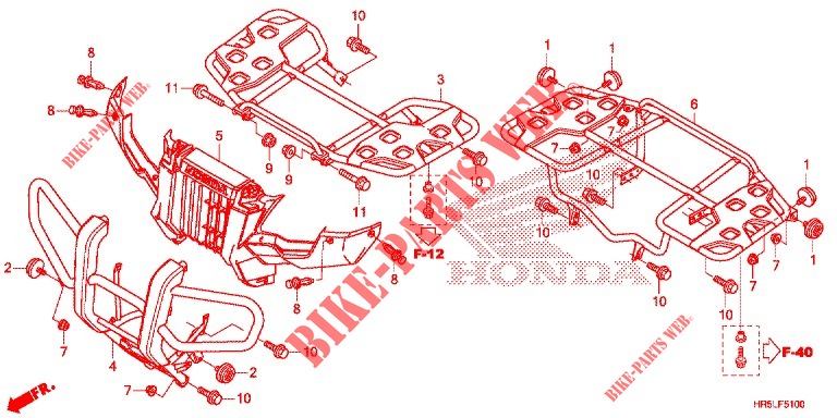 PORTATORE  per Honda FOURTRAX 520 FOREMAN RUBICON 4X4 EPS RED 2021