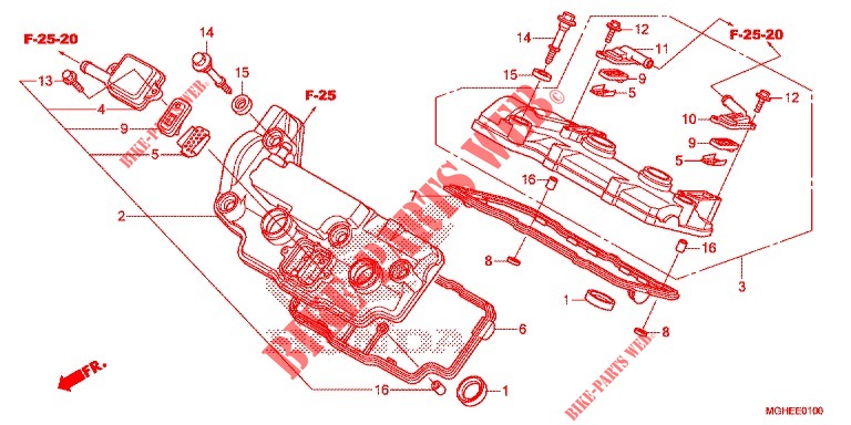 COPERTURA TESTA CILINDRO  per Honda CROSSTOURER 1200 DCT TITANIUM 2014