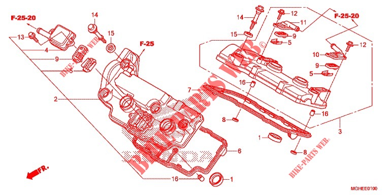 COPERTURA TESTA CILINDRO  per Honda CROSSTOURER 1200 DL 2014