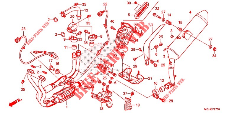 SMORZATORE SCARICO  per Honda CROSSTOURER 1200 DCT RED 2016