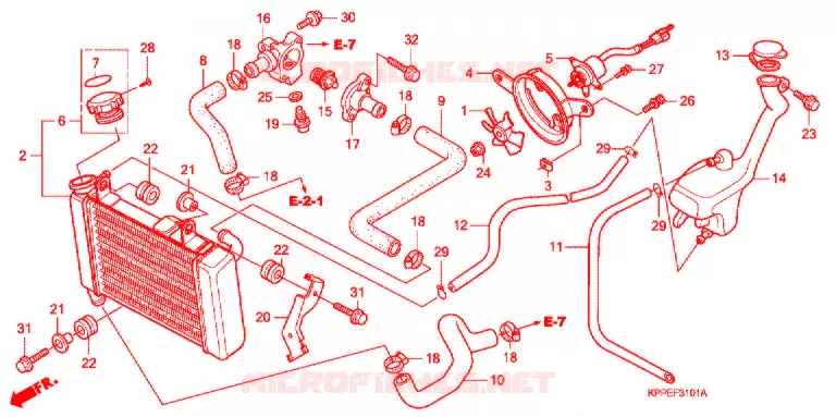 RADIATORE  (CBR125RW7/RW9/RWA) Honda MOTO 125 CBR 2007  CBR125RW7