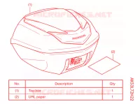     KIT,TOP BOX B *NHA16P* per Honda SH 350 TOP BOX 2021