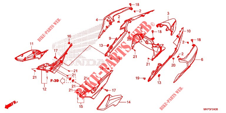 COPERTURA LATO/RIPARO POSTERIORE  per Honda CBR 500 R ABS 2021