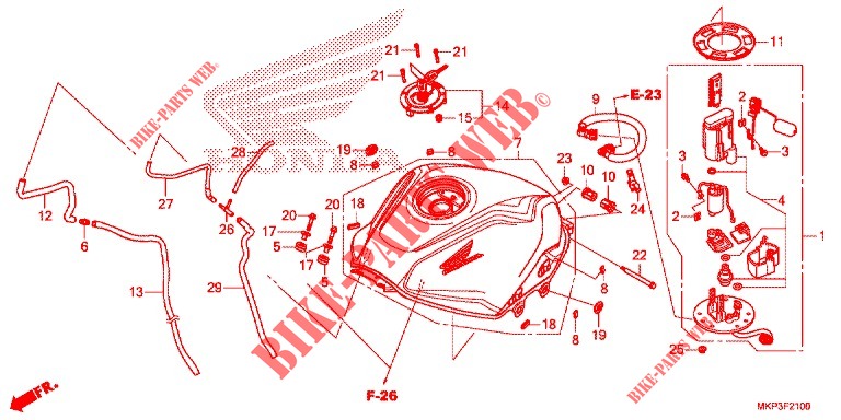 SERBATOIO COMBUSTIBILE/POMPA COMBUSTIBILE  per Honda CBR 500 R ABS 2021