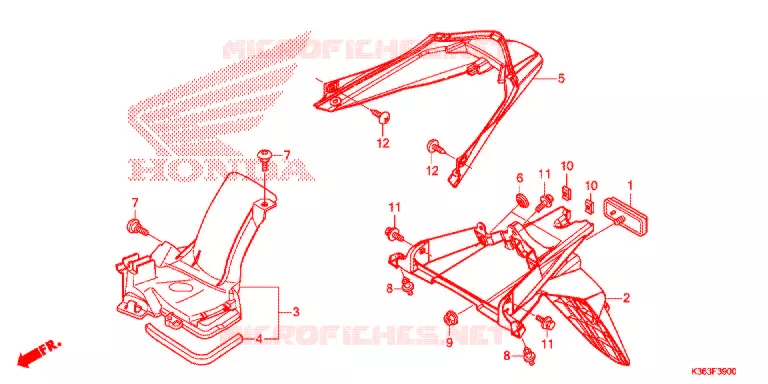 PARAFANGO POSTERIORE  Honda SCOOTER 150 PCX 2016  WW150H