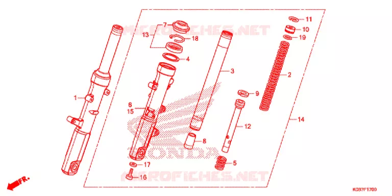 FORCELLA ANTERIORE  Honda SCOOTER 300 FORZA 2018  NSS300AK_2ED