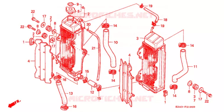 RADIATORE Honda MOTO 125 CR 1991  CR125RM