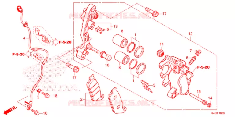 CALIBRO FRENO ANTERIORE Honda SCOOTER 125 FORZA 2022  NSS125ADN