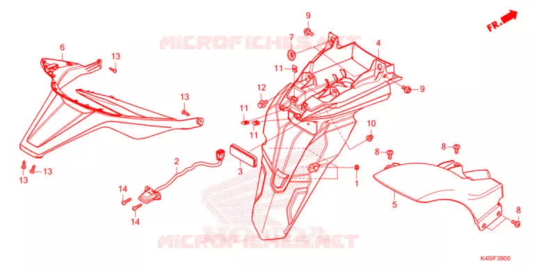 PARAFANGO POSTERIORE / FANALE ILLUMINAZIONE TARGA  Honda SCOOTER 125 FORZA 2022  NSS125ADN