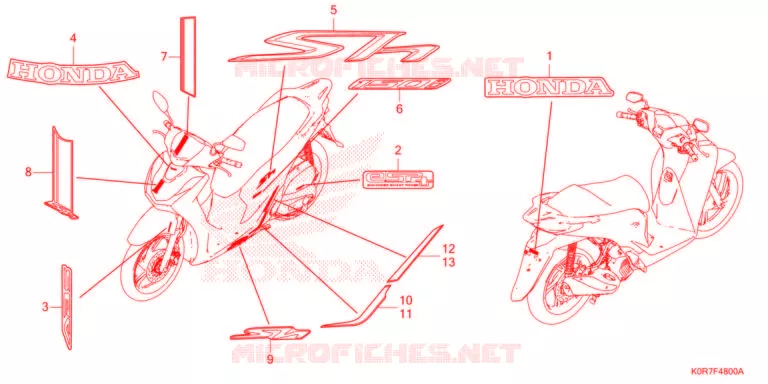 MARCHIO/STRISCIA Honda SCOOTER 125 SH 2022  SH125AD2N